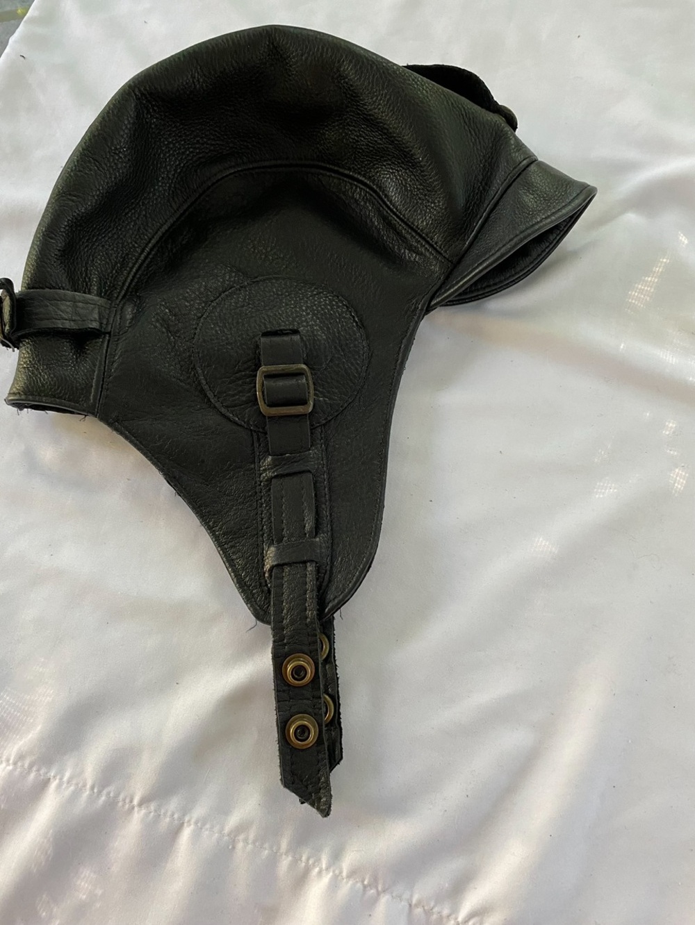 Black Leather Aviation Hat